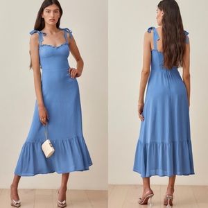 Reformation Nikita Midi Dress in Azure 2